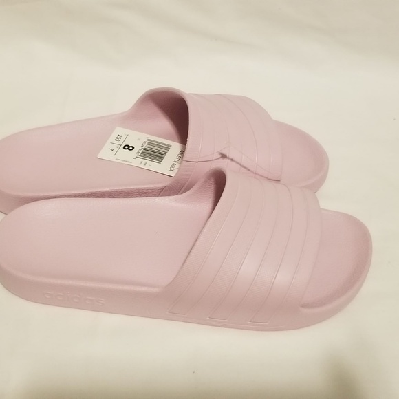 Adidas - Pink Adilette Aqua Slides - Picture 2 of 3
